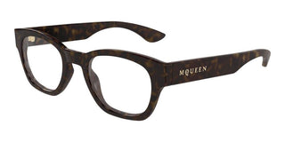 Alexander McQueen AM0530O men Havana Geometric Eyeglasses