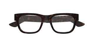 Alexander McQueen AM0531O men Havana Squared Eyeglasses