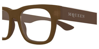 Alexander McQueen AM0531O men Brown Squared Eyeglasses