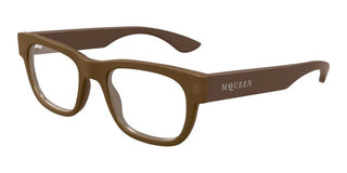 Alexander McQueen AM0531O men Brown Squared Eyeglasses