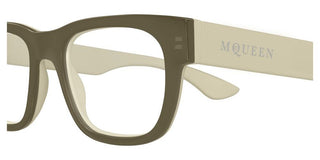 Alexander McQueen AM0531O men Brown Squared Eyeglasses