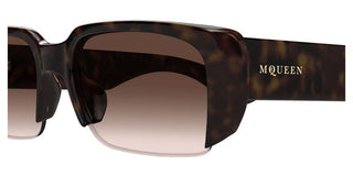 Alexander McQueen AM0532S unisex Havana Rectangle Sunglasses