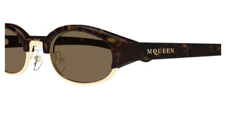 Alexander McQueen AM0534S unisex Havana Round Sunglasses