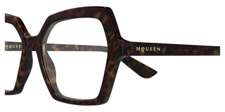 Alexander McQueen AM0537O women Havana Geometric Eyeglasses