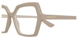 Alexander McQueen AM0537O women Brown Geometric Eyeglasses