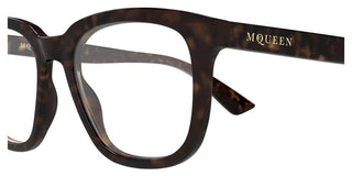 Alexander McQueen AM0539O women Havana Squared Eyeglasses