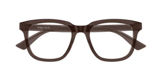 Alexander McQueen AM0539O women Brown Squared Eyeglasses