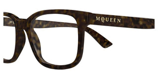 Alexander McQueen AM0541O men Havana Squared Eyeglasses