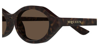 Alexander McQueen AM0559S women Havana Round Sunglasses