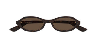 Alexander McQueen AM0559S women Havana Round Sunglasses
