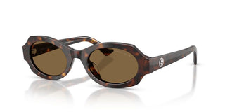 Giorgio Armani Ar 8245hu Women Havana Oval Sunglasses