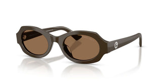 Giorgio Armani Ar 8245hu Women Brown Oval Sunglasses