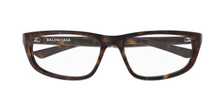 Balenciaga BB0407O unisex Havana Rectangle Eyeglasses