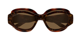 Balenciaga BB0456S unisex Havana Geometric Sunglasses