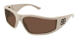 Balenciaga BB0457S unisex Brown Shield Sunglasses