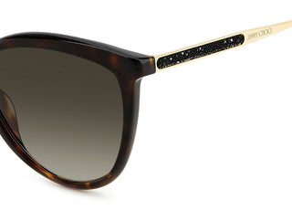 Jimmy Choo BELINDA/S women Havana Butterfly Sunglasses