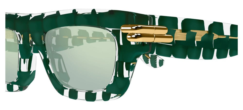 BOTTEGA VENETA ミトレ スクエア フレム サンクラス BV1321S 003 Bottega Veneta BV1321S 003 - Green Sunglasses for Unisex