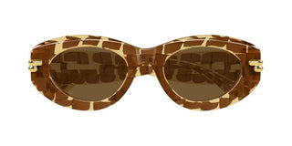 Bottega Veneta BV1322S women Brown Round Sunglasses