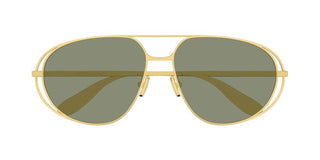 Bottega Veneta Bv1344s Unisex Gold Pilot Sunglasses
