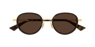 Bottega Veneta BV1372S unisex Havana Round Sunglasses