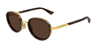 Bottega Veneta BV1372S unisex Havana Round Sunglasses