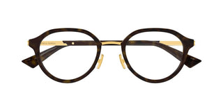 Bottega Veneta BV1375O men Havana Round Eyeglasses