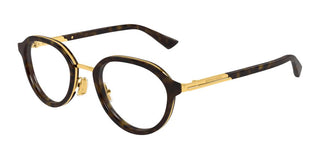 Bottega Veneta BV1375O men Havana Round Eyeglasses