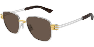Bottega Veneta BV1380S unisex Silver Squared Sunglasses