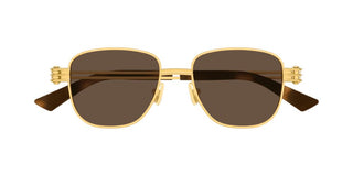 Bottega Veneta Bv1380s Unisex Gold Squared Sunglasses