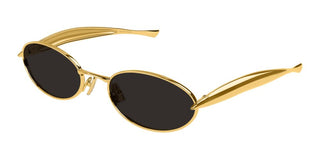Bottega Veneta BV1386S unisex Gold Oval Sunglasses