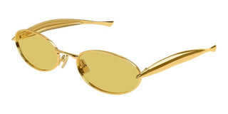 Bottega Veneta BV1386S unisex Gold Oval Sunglasses
