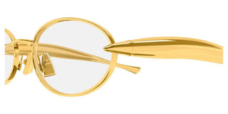 Bottega Veneta BV1386S unisex Gold Oval Sunglasses