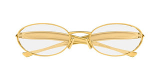 Bottega Veneta BV1386S unisex Gold Oval Sunglasses