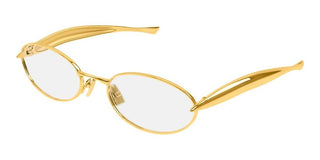 Bottega Veneta BV1386S unisex Gold Oval Sunglasses