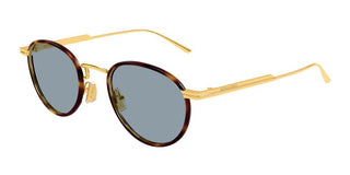 Bottega Veneta BV1389S men Gold Round Sunglasses