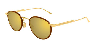 Bottega Veneta BV1389S men Gold Round Sunglasses