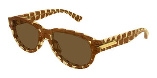Bottega Veneta BV1410S men Brown Round Sunglasses