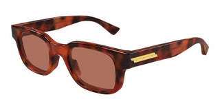 Bottega Veneta BV1411S men Havana Squared Sunglasses