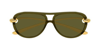 Bottega Veneta BV1418S women Green Pilot Sunglasses