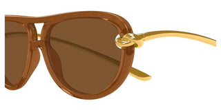 Bottega Veneta BV1418S women Brown Pilot Sunglasses