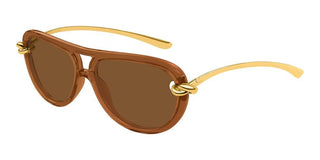 Bottega Veneta BV1418S women Brown Pilot Sunglasses