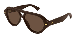 Bottega Veneta BV1485S unisex Brown Pilot Sunglasses