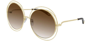 Chloé Carlina Ch0045s Women Gold Round Sunglasses