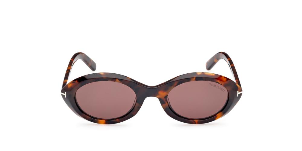 TOMFORD カルメンオハルフレムサンクラス FT1186 01A Tom Ford Carmen Ft1186 Women Havana Oval Sunglasses