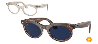 Ray-Ban CHANGE WAYFARER OVAL RB 2242 unisex Grey Oval Sunglasses