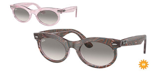 Ray-Ban CHANGE WAYFARER OVAL RB 2242 unisex Pink Oval Sunglasses