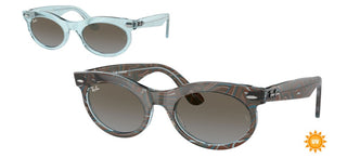 Ray-Ban CHANGE WAYFARER OVAL RB 2242 unisex Blue Oval Sunglasses