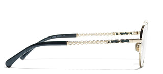 CHANEL CH 2211QH women Gold Round Eyeglasses