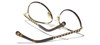 Chanel Ch 2224q Women Gold Pilot Eyeglasses