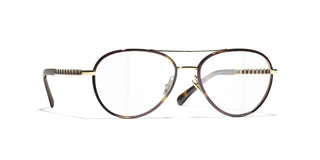 Chanel Ch 2224q Women Gold Pilot Eyeglasses